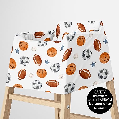 Miniatura 5 de Sweet Jojo Designs Tema deportivo niño bebé bebé cubierta de asiento de coche lactancia lactancia alta silla carrito de compras cochecito asiento de