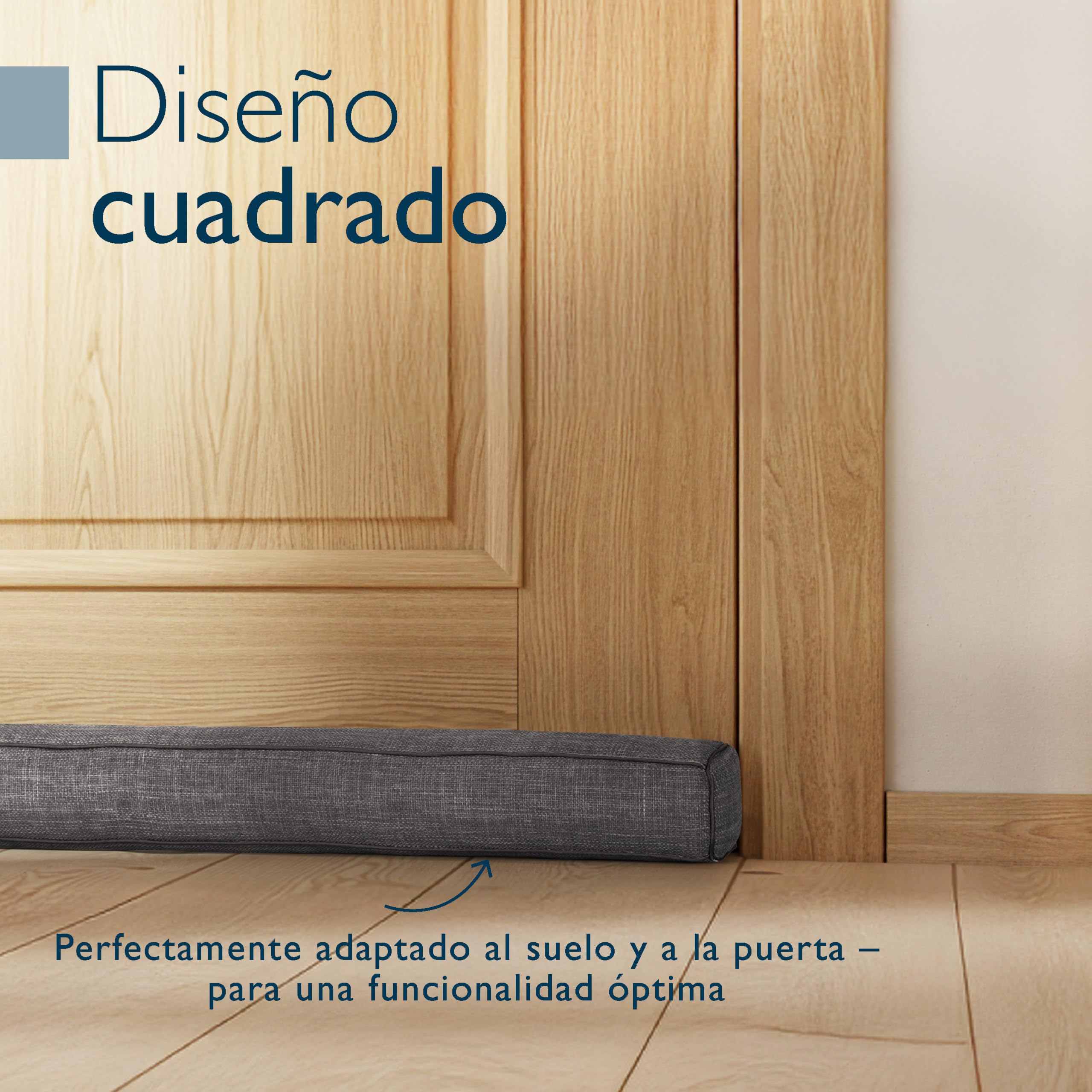 Beautissu Burlete Puerta Cojin 100 cm – Cojín Aislante Puerta contra Frío – Burlete Cortavientos Gris Oscuro – Tapa Puertas para Frío – Cojín Puertas Entrada Decorativo Levante