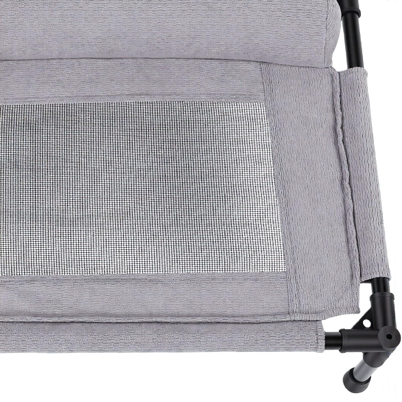 Pssopp Łóżko dla Psa Codziennego Użytku, Tkanina 83×63 Cm Oddychające Legowisko dla Psa Odporne na Ugryzienia Podwyższone łóżeczko Zwierzęcia do Podróży w Pomieszczeniach Kemping Piesze Wycieczki