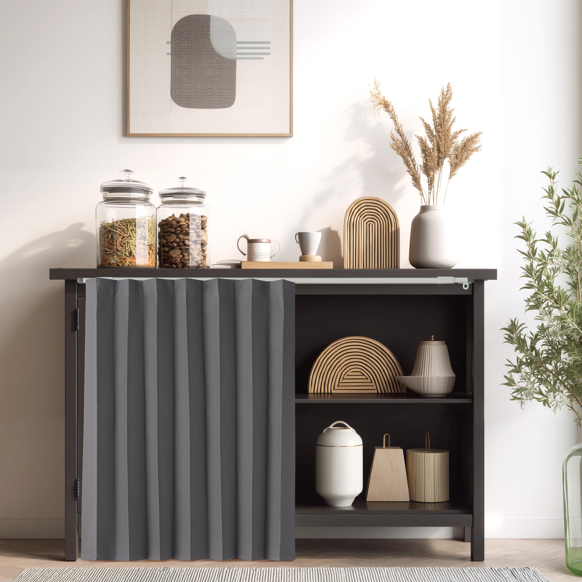 NICETOWN Kitchen Curtains 32 Inch Length Tier with Adjustable Tricking Rod Pocket Small Valances for Living Room Bathroom Cafe Small Window Farmhouse