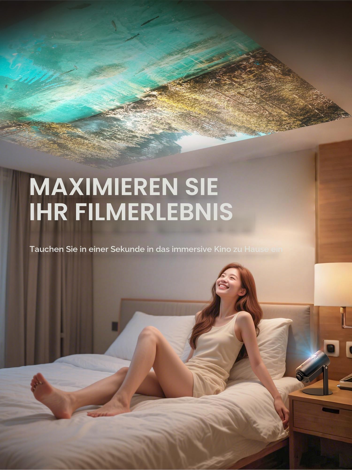 Mini Beamer Ständer Halterung für Nebula Capsule Serie(3/Air/Pro) & XGIMI Halo+, 360° Drehbar, 1/4-Zoll-Schraube, Schwarz