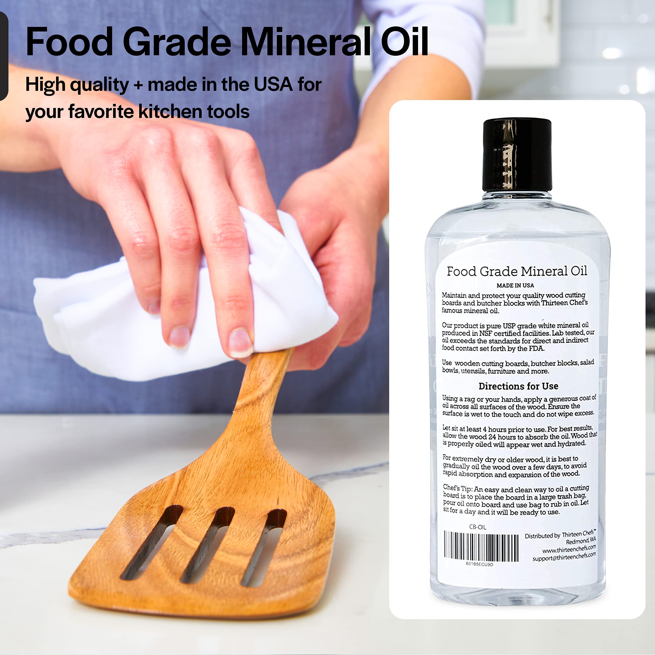 Food Grade Mineral Oil for Cutting Boards, Countertops and Butcher