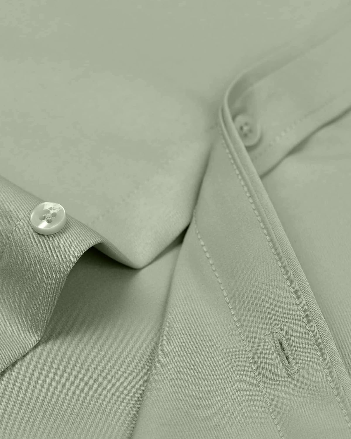 Alimens & Gentle Men's Dress Shirts Long Sleeve Wrinkle-Free Stretch Shirts Solid Formal Button Down Shirt with Pocket - Image 4