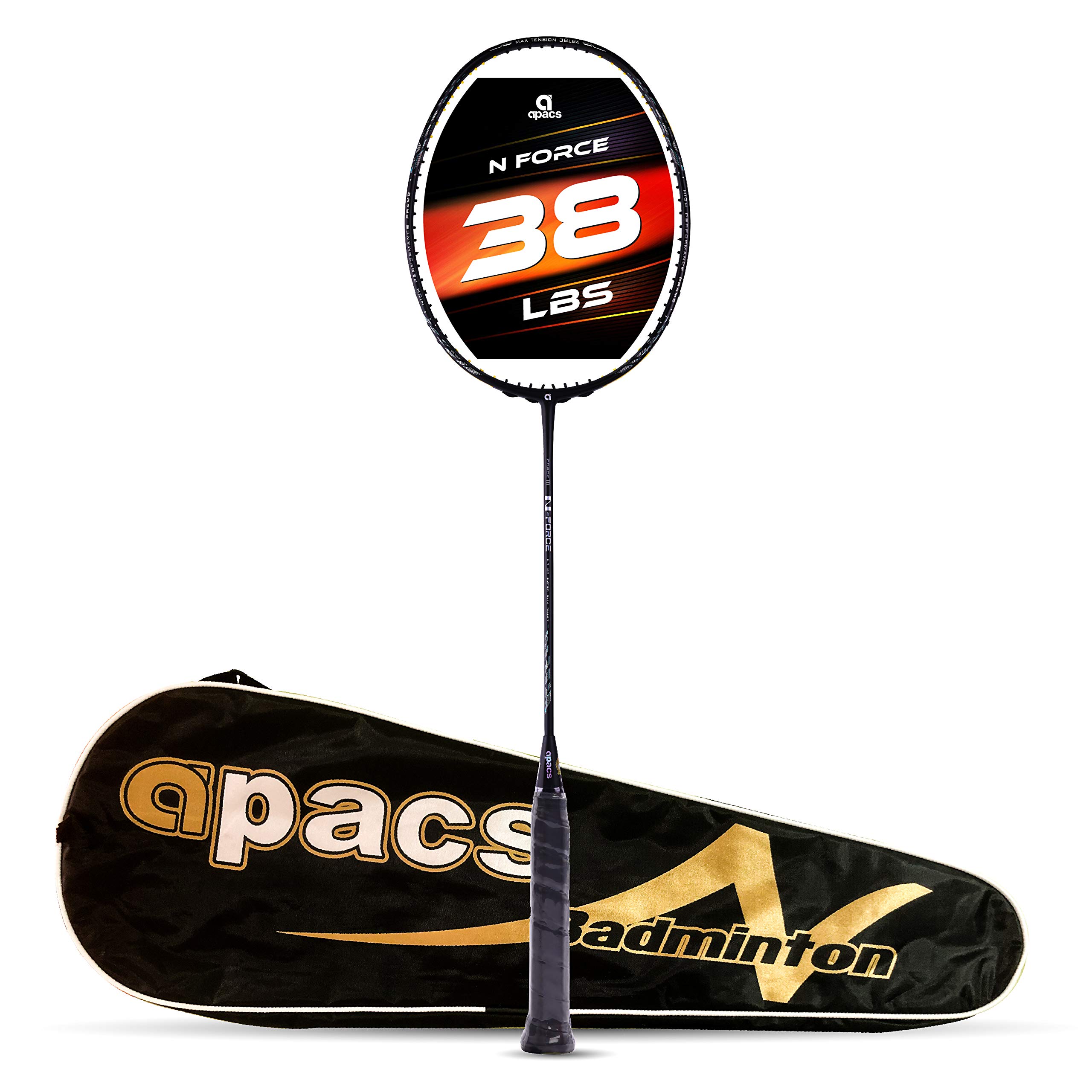 Apacs N-Force (38LBS Mega Tension) 30T Ultra Graphite Unstrung Badminton Racket with Full Cover (Black, Silver) (B08RJSM4BM) Amazon Price History, Amazon Price Tracker