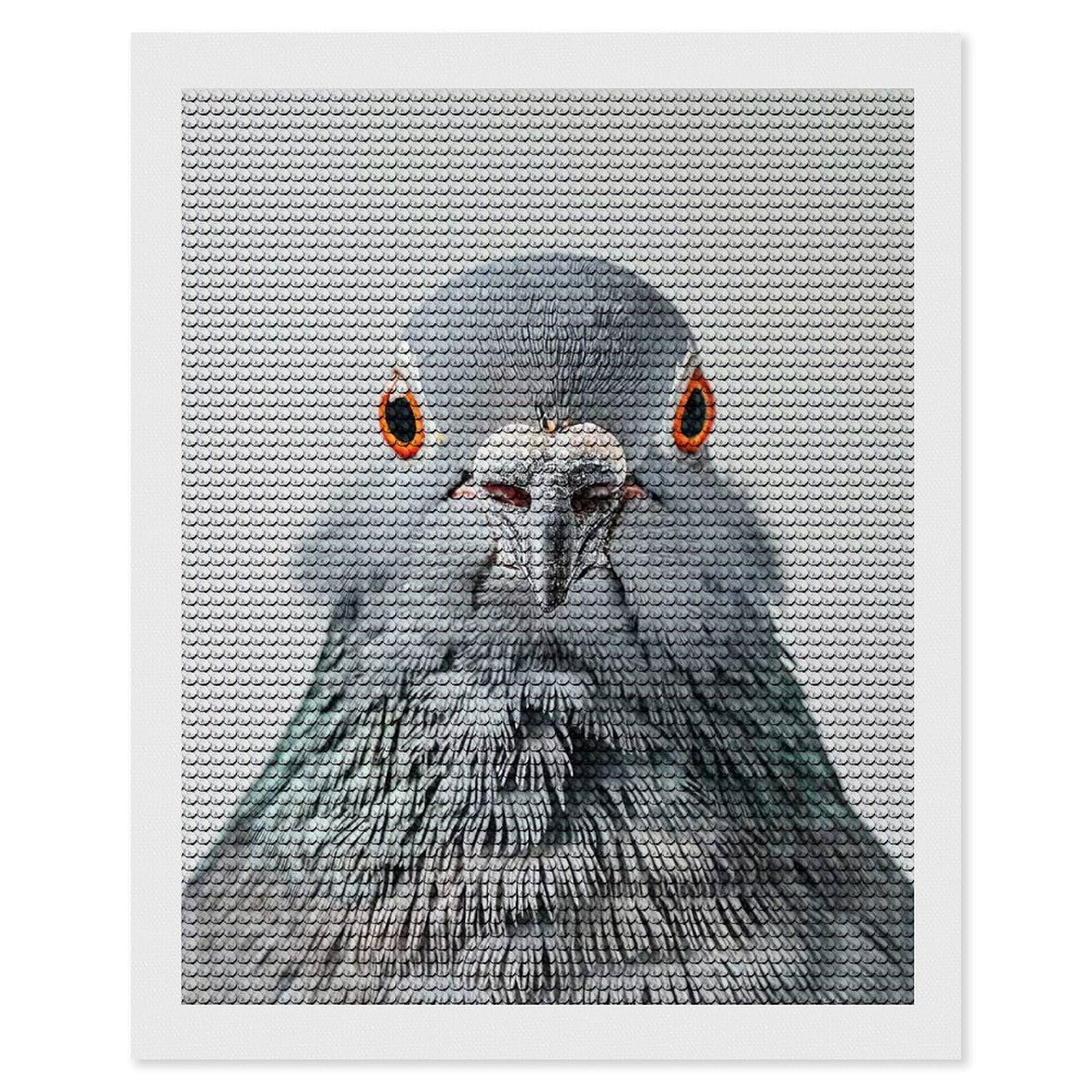Junmoney Pigeon Face Diamond Art Kit 16"x20", Modern Decor, Farmhouse Decor, Home Wall Art, Festive Craft Gift, Handmade Wall Decor