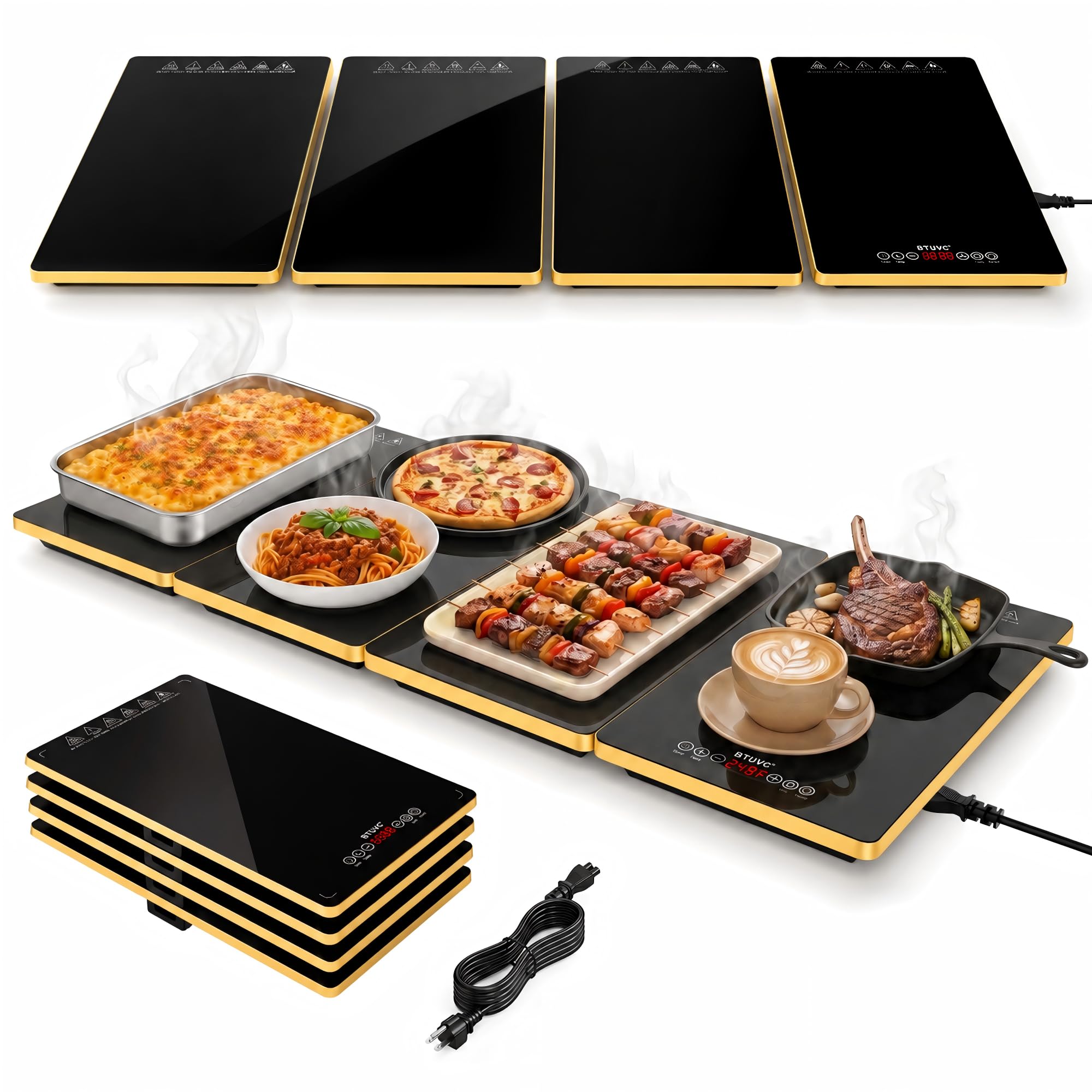 Photo 1 of BTUVC Electric Food Warming Tray - 34.7"x15", Modular, 8 Temps, 24H Timer