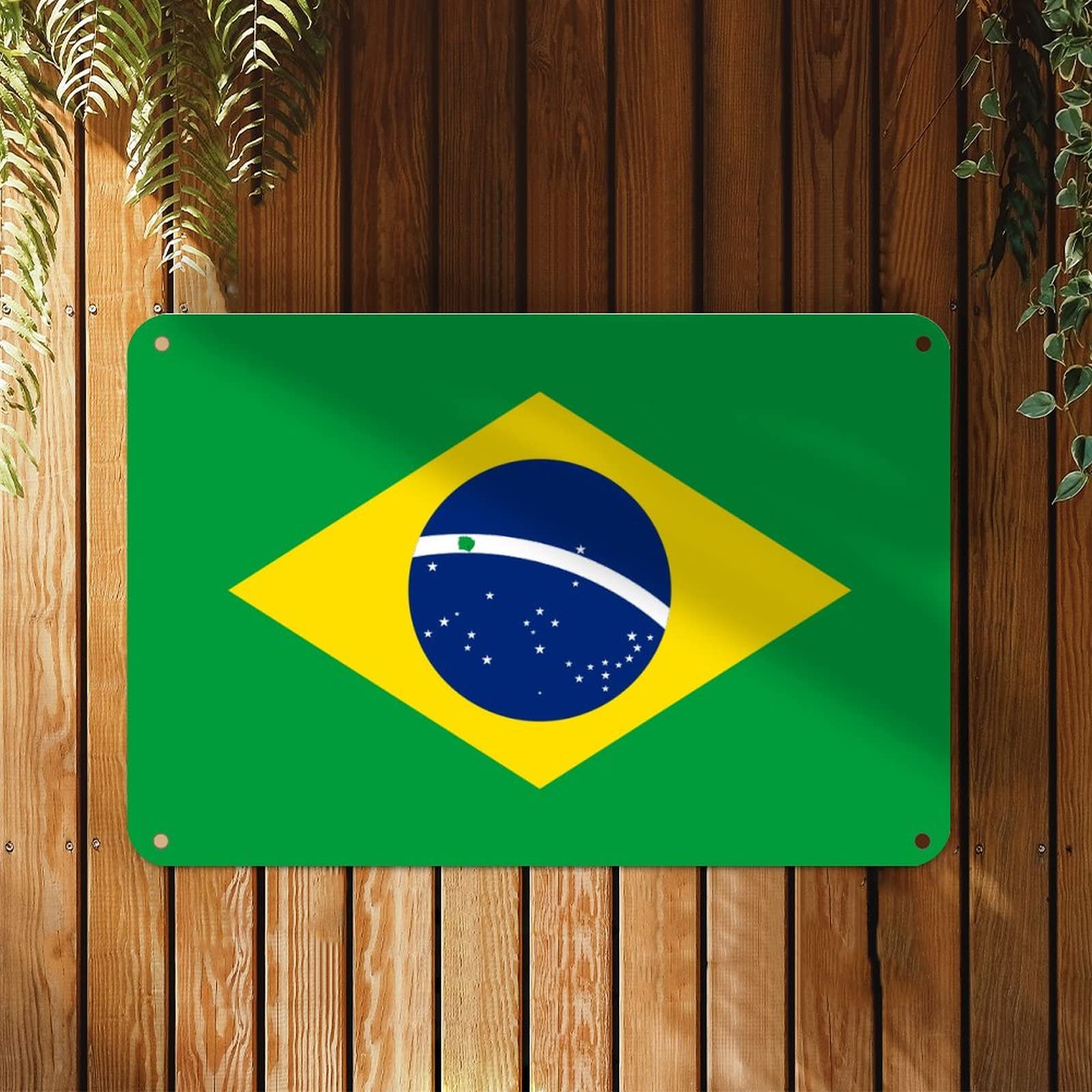 Amazon.com: Brazil Flag Metal Sign Brazil Metal Sign Rustic