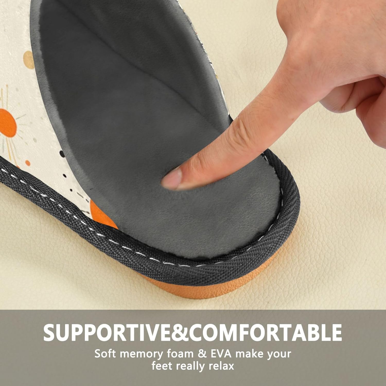 Retro Atomic Stars House Slippers – Cozy Fuzzy Slippers for Guests, Washable & Disposable, Perfect for Shoeless Home, Spa & Hotel Use A110183