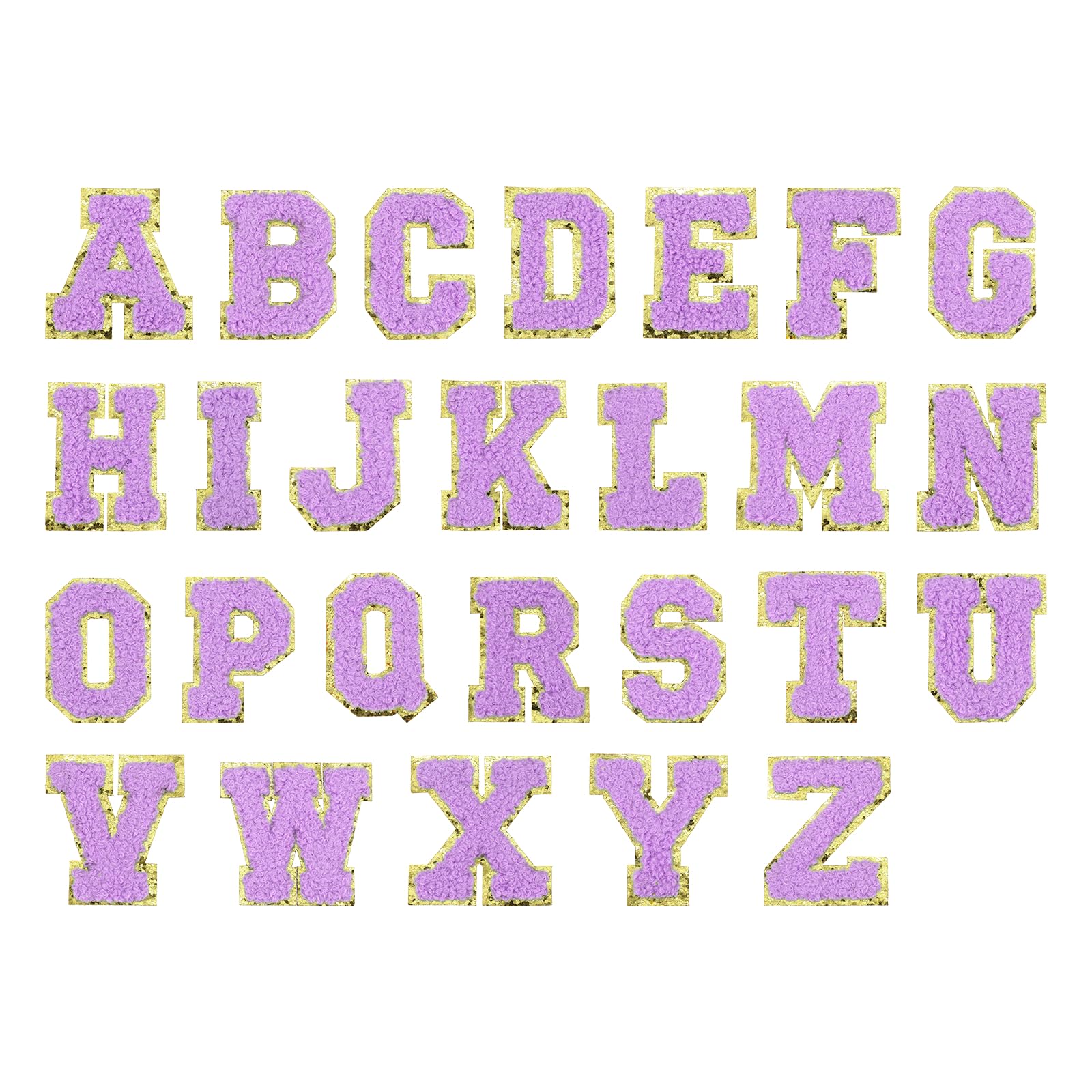 Patchs lettres à repasser alphabet violet mercerie écusson tissu vêtements