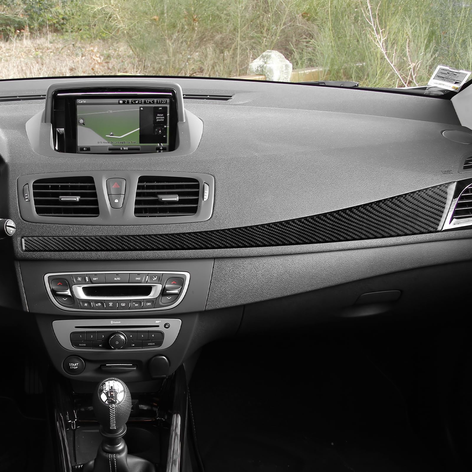 KUNGKIC Para Renault Megane 3 RS Fluence 2009 2010 2011 2012 2013 2014 Cubierta de tablero de fibra de carbono, envoltura para salpicadero, panel de revestimiento de puerta, cubierta para tablero