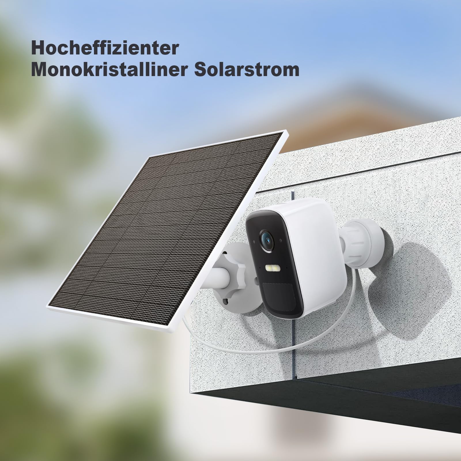 Panel słoneczny do kamery Eufy, ładowarka słoneczna 5 W kompatybilna z Eufycam 3/3C/2/2 Pro/2C/2C Pro/E/E/E20/E40/L20/L40, z portem USB C, adapter Micro USB, wodoodporny IP65