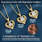 CDE 18K Gold Plated Moissanite Infinity Necklace Engraved I LOVE YOU | S925 Silver Heart 1-3CT Moissanite Pendant,Non Tarnish,Hypoallergenic,Anniversary Birthday Gifts for Women Wife Girlfriend