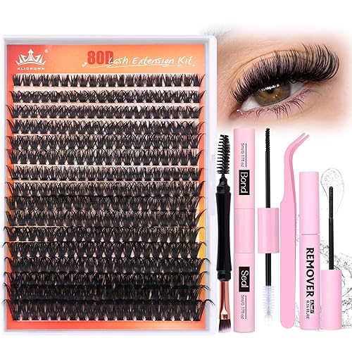 Miniatura 8 de Kit de extensión de pestañas gruesas, kit de extensión de pestañas de visón esponjoso con unión de pestañas y removedor de pestañas de sellado,