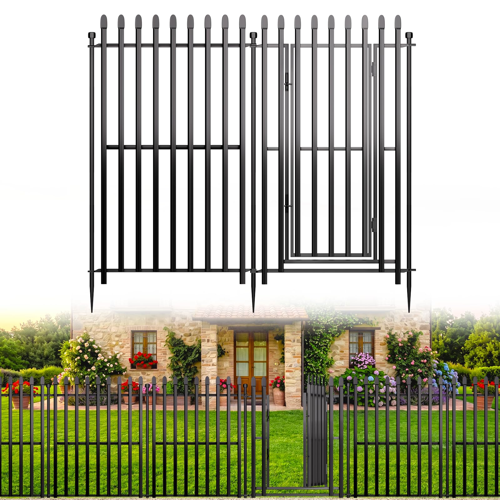 MIWEVRO 10 Panels No Dig Decorative Garden Fence
