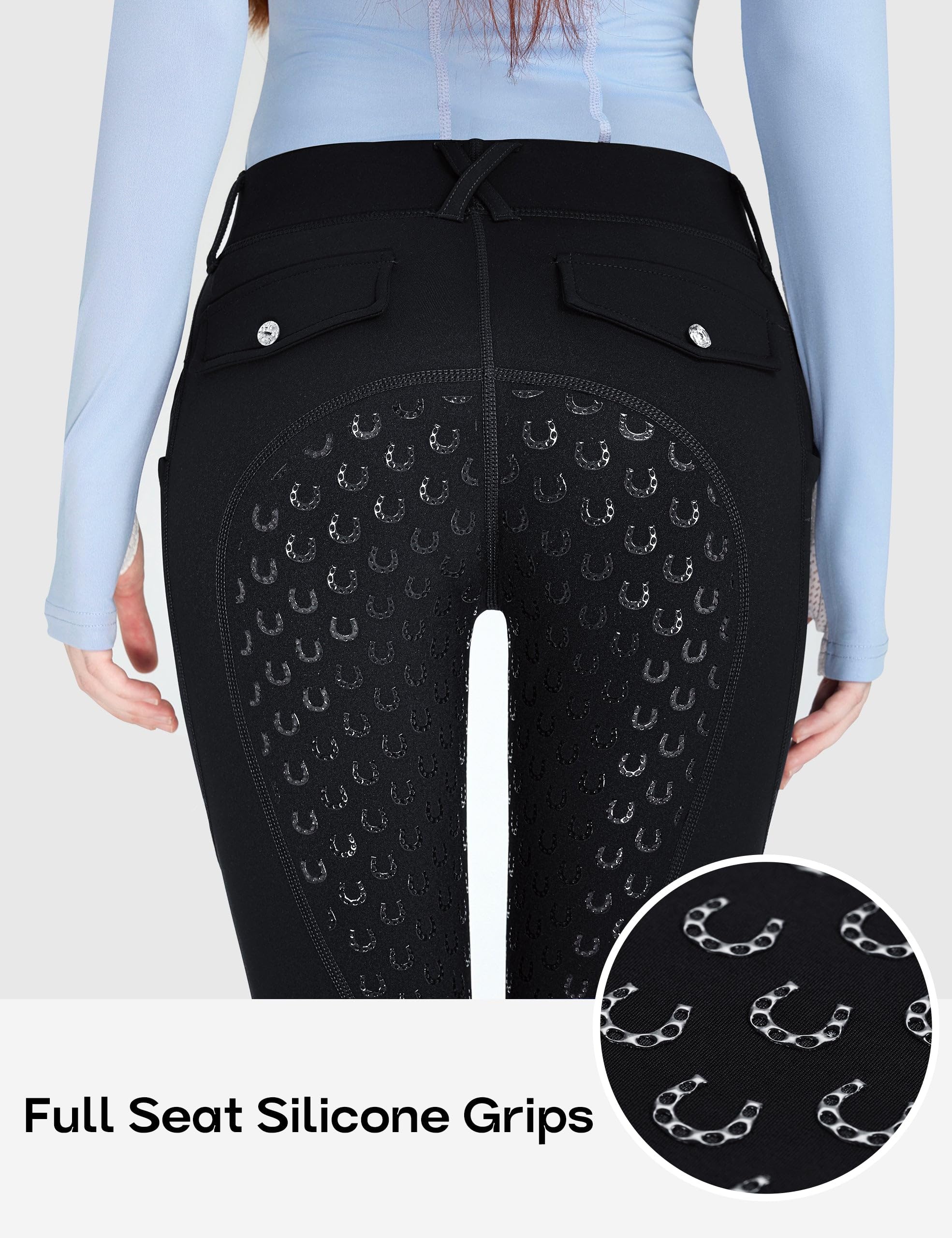 FitsT4 Sports Pantalones de equitación para niñas con forro polar para