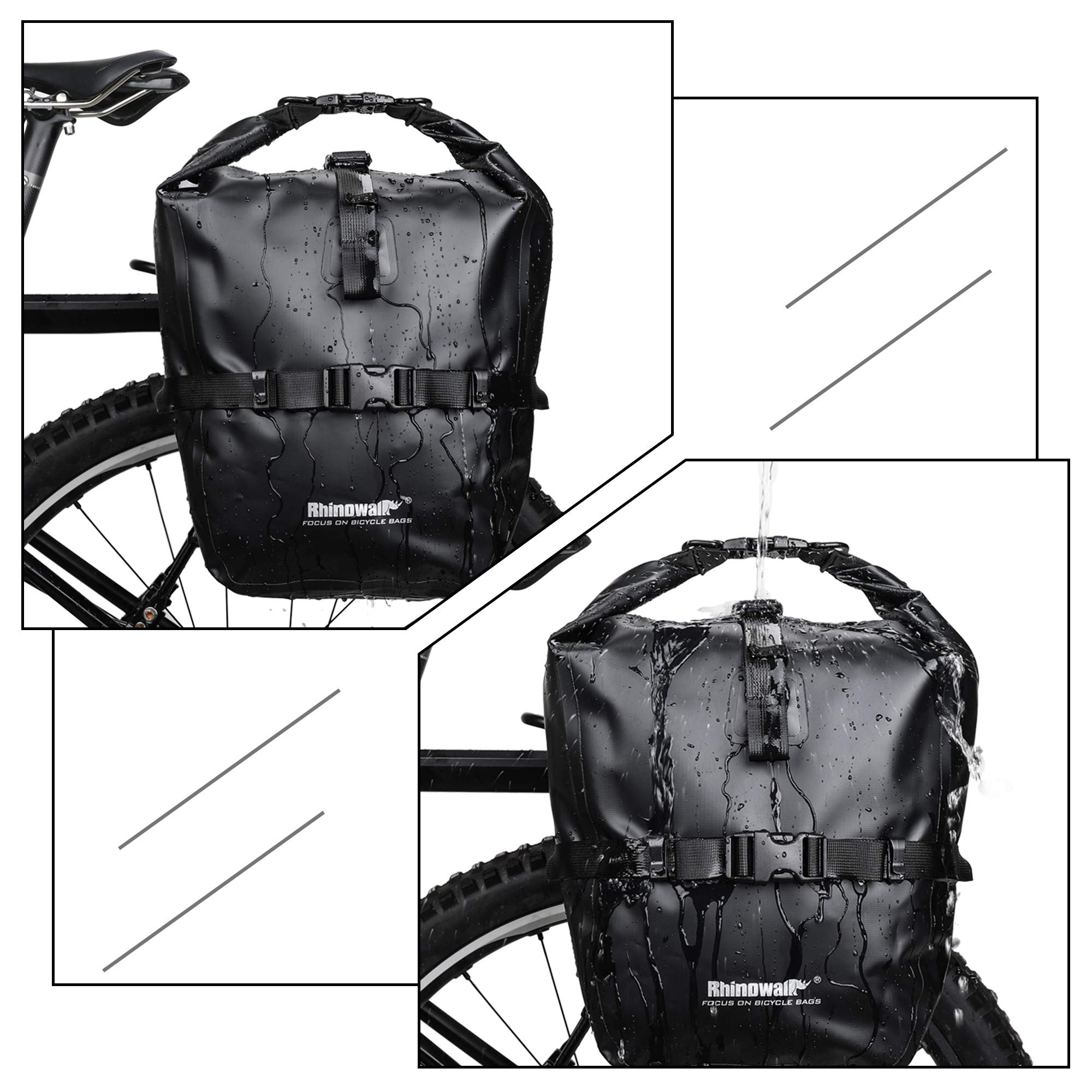 Borsa Portapacchi Posteriore Per Bici Impermeabile 20L - Ciclismo Touring, Bagagliaio In Poliestere