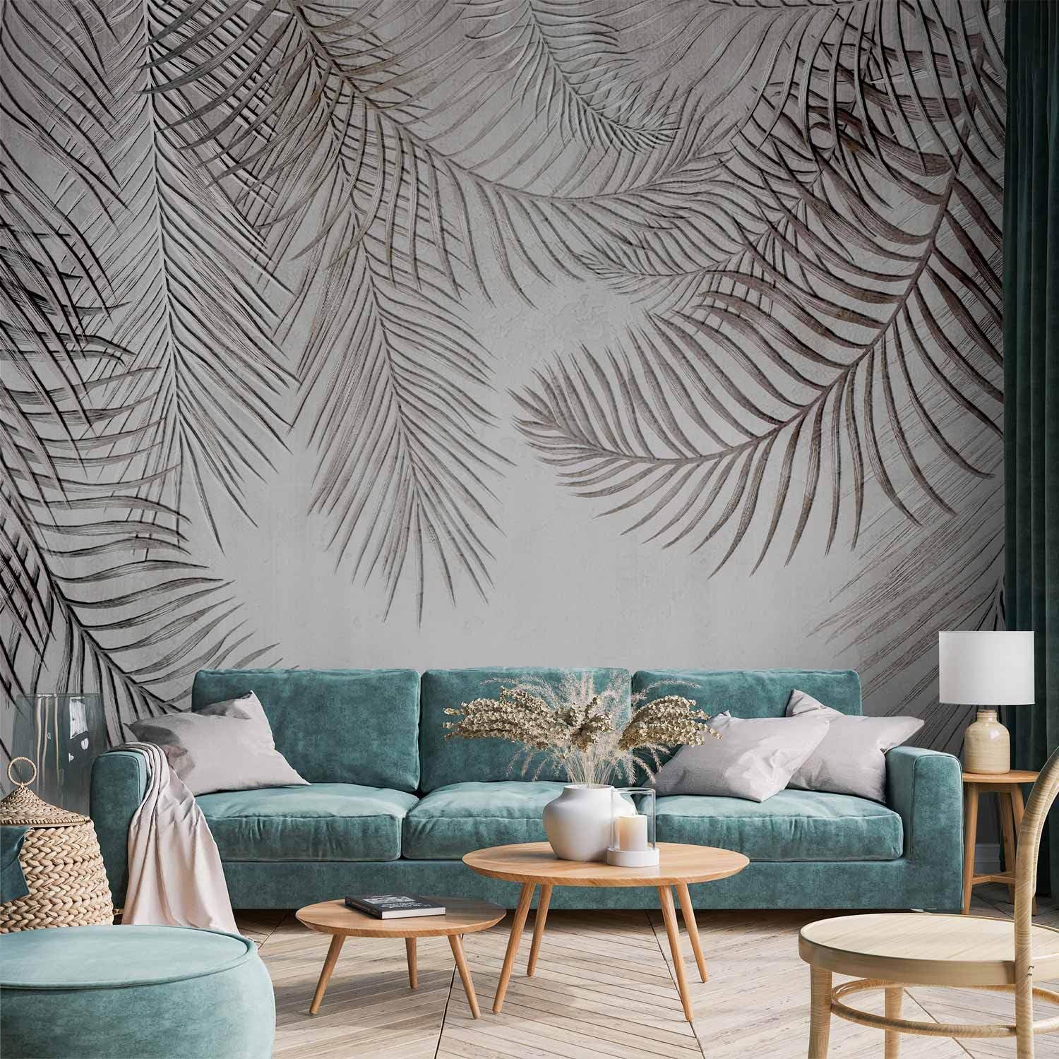 decomonkey Papier Peint Panoramique Abstrait Feuilles 400x280 cm