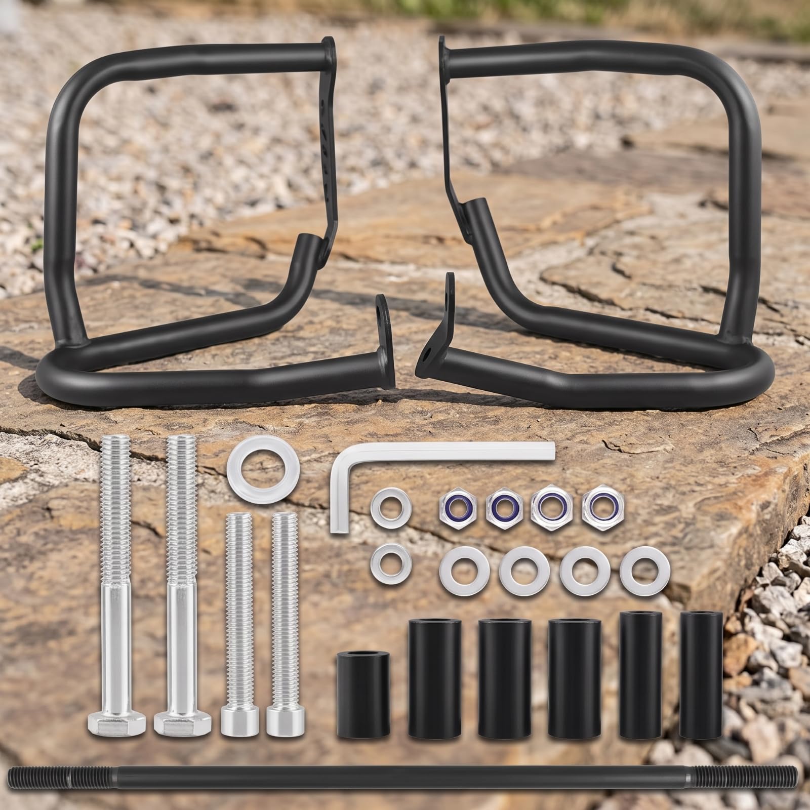 harayaa Paracrash Motocicletta Protezioni Motore Barre Crash Tubo Acciaio 25 Mm Piastre Robuste Protezione Componenti Cadute Lente Kit Completo Montaggio Adatto a Viaggio Leggero E Guida Cittadina