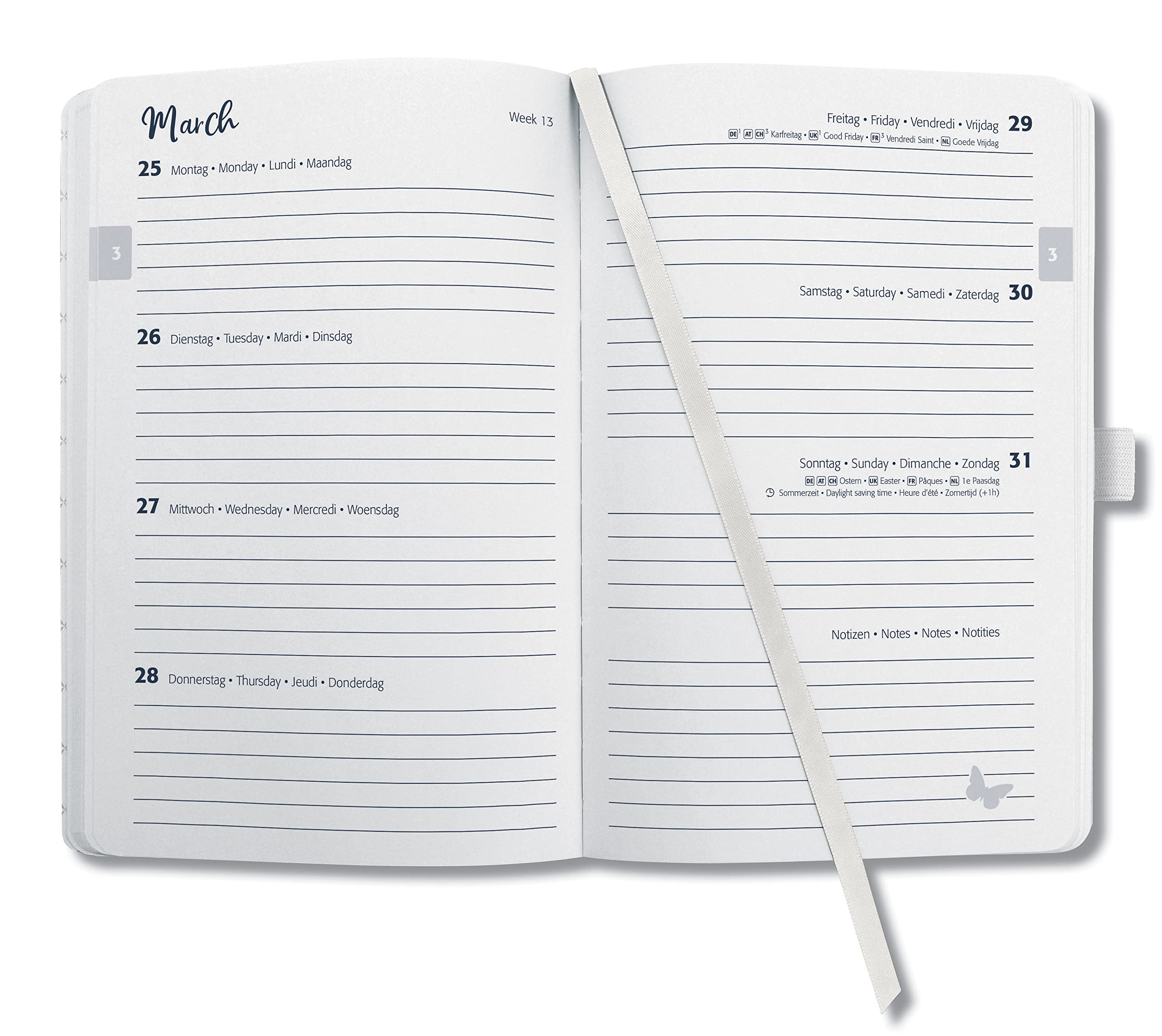 SIGEL J4348 Jolie Agenda Semainier 2024, Cosmic Fantasy Blue, 9,5 X 15 Cm,  Couverture Rigide, 174 Pages, Bleu, Blanc, image size:2560x2283