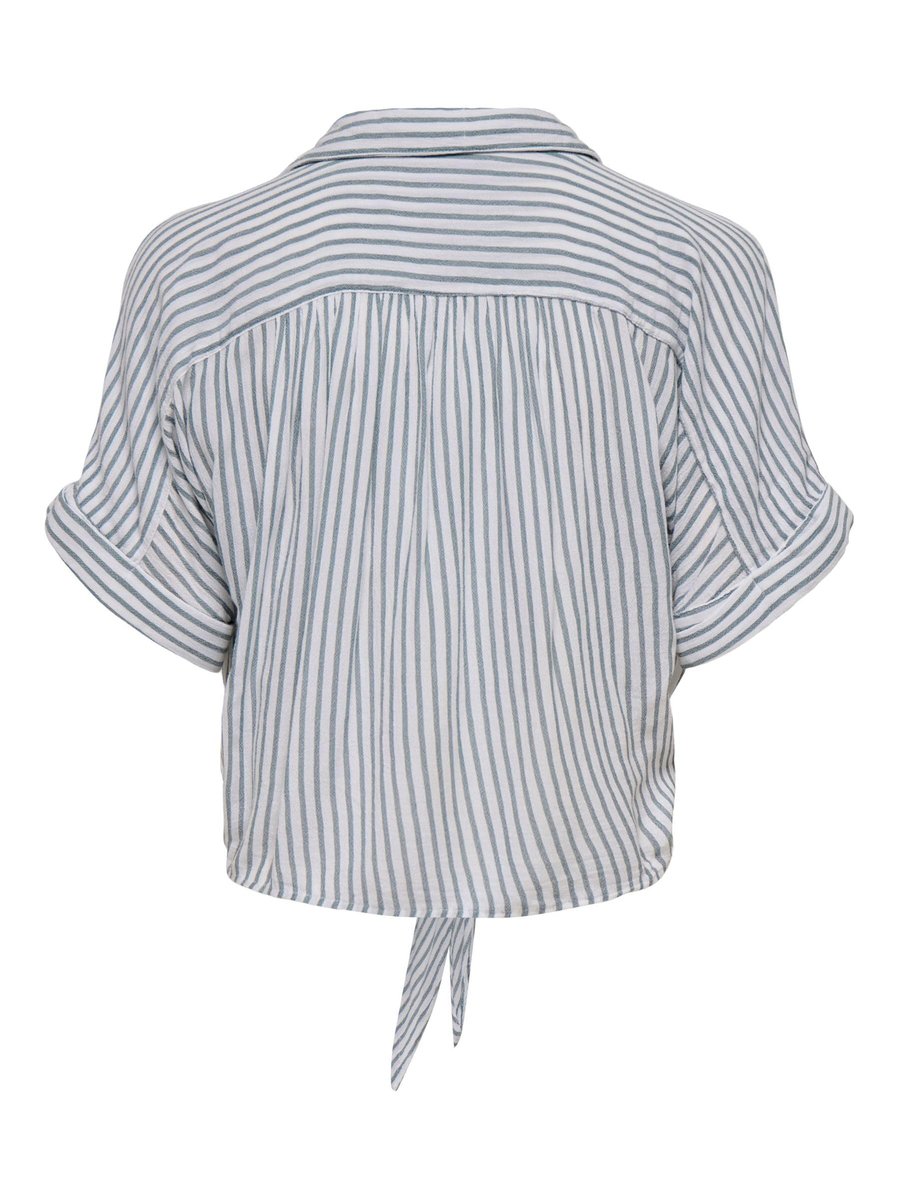 Only Onlpaula Life S/S Tie Shirt Wvn Noos Camisa Femenina Corta Detalle Nudo Mujer (Pack de 1)