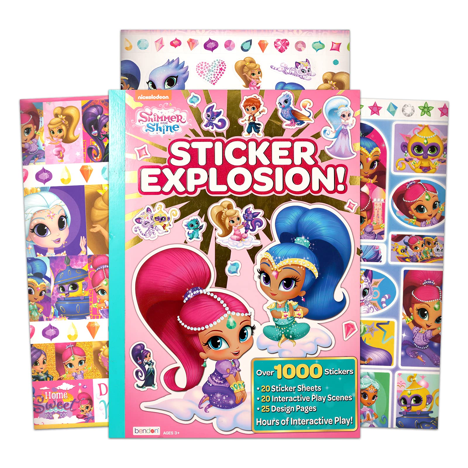 Nick ShopShimmer and Shine Sticker Book Explosion ~ Over 1000 Shimmer and Shine Stickers in 1 Activity Book for Girls, Kids with Sticker Scenes and Design Pages