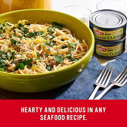 Miniatura 10 de Snow's Wild Clams enlatadas, 6.5 onzas (paquete de 12)  0.18 oz de proteína, sin gluten, 99% libre de grasa  para recetas
