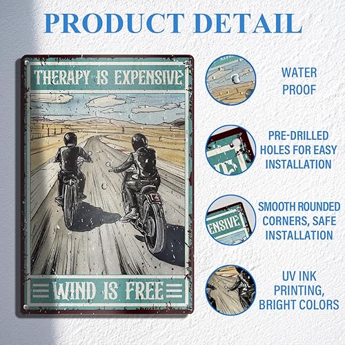 Miniatura 3 de Divertido letrero de pared de garaje de motocicleta, decoración de pared de motocicleta para el hogar, bicicleta, garaje, tienda, hombre, cueva,