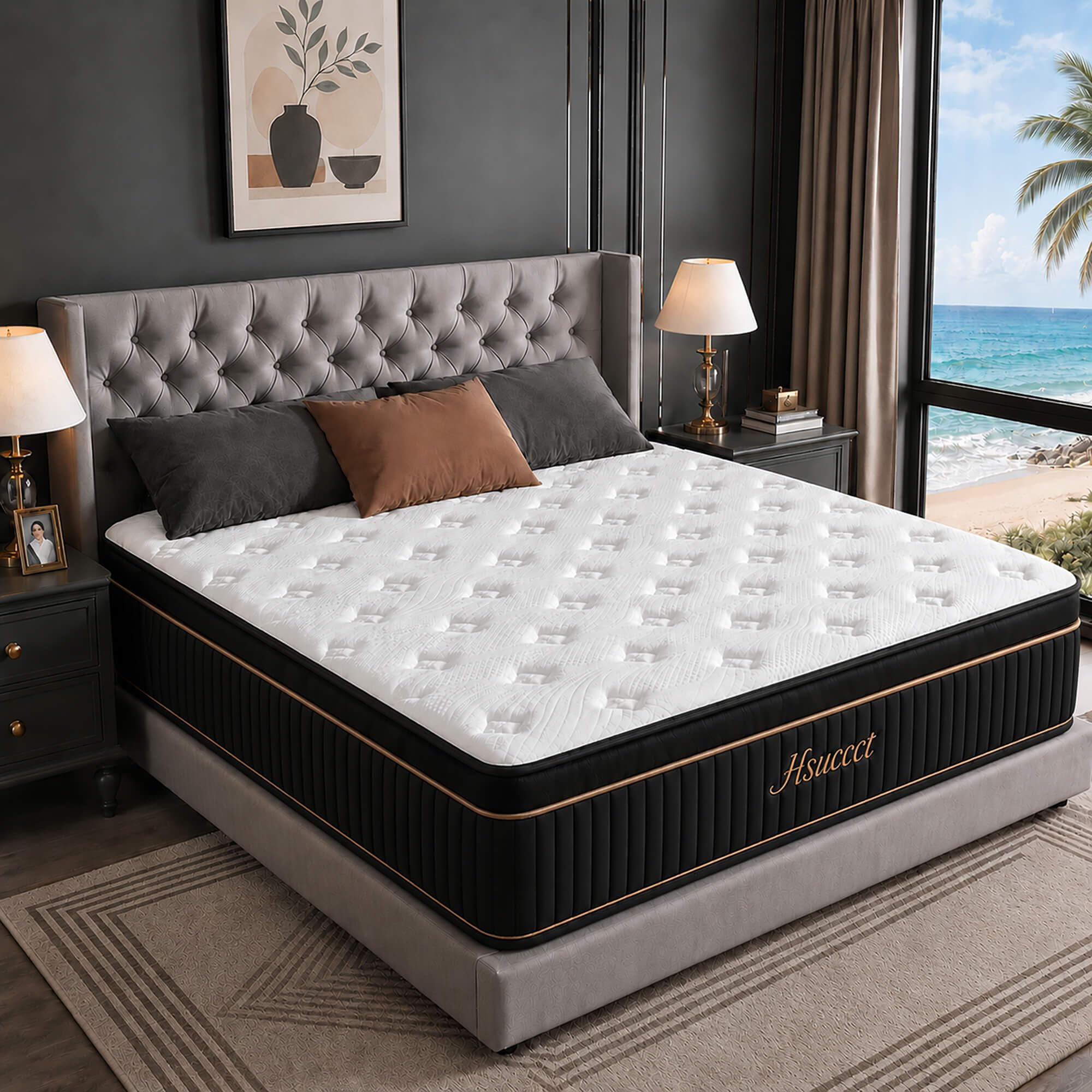Photo 1 of King Size Hybrid Mattress Medium Plush 12 Inch, 2026 Upgraded Mattress in a Box for Side & Back Sleepers, Cooling Gel Memory Foam, 7-Zone Pocket Coils, Motion Isolation, Extra Edge Support, 80" x 76"