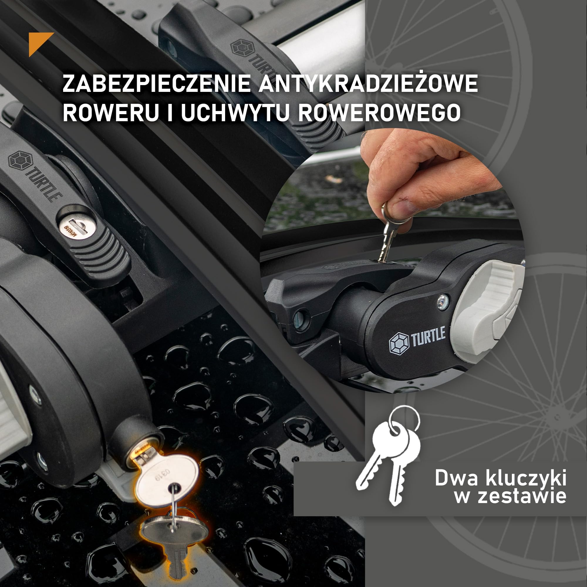 Turtle Pro-S | Bagażnik Rowerowy, Dachowy Stelaż Rowerowy, Uniwersalny Uchwyt Rowerowy na Dach Samochodu, Zamykany | Obciążenie do 20kg, | Lekka i Wytrzymała Konstrukcja z Aluminium | Czarny
