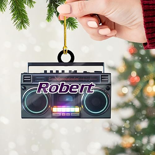 Miniatura 5 de Personalized Radio Ornament 2025 Custom Retro Radio Ornament, Cassette Tape Retro Ornaments, Radio Christmas Ornaments, Music Box Ornaments Mixtape