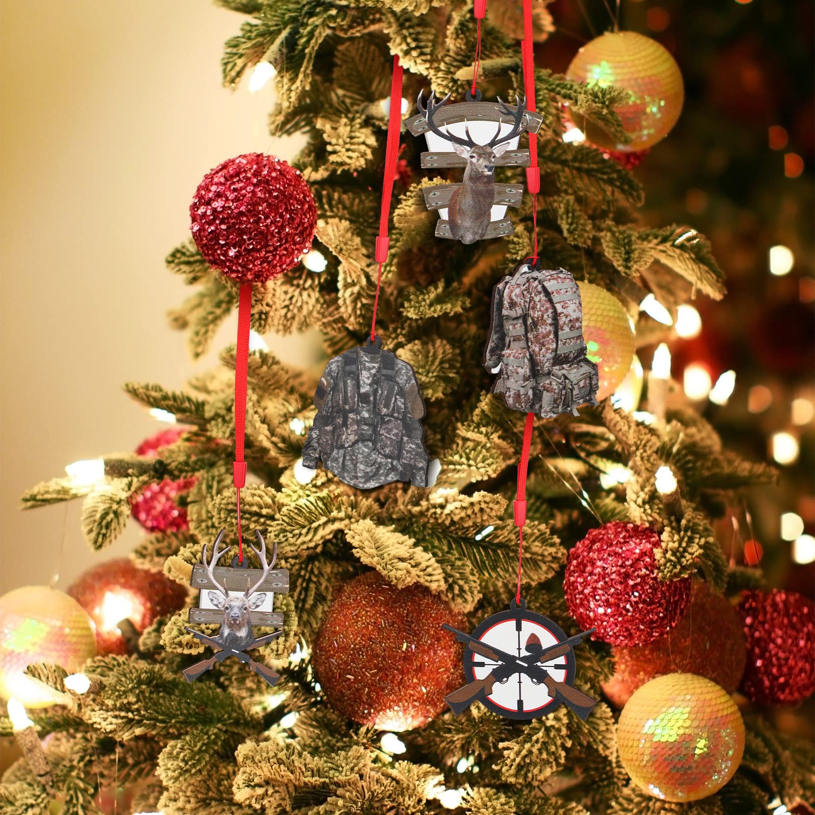 Deer Ornaments For Christmas Tree Hunter Hunting Deer In Crosshairs 2-layer  Personalized Laser Cut Wood Christmas Ornament, Gift Tag Available  Unfinished Or Stained Deer Christmas Decor, image size:1600x1600