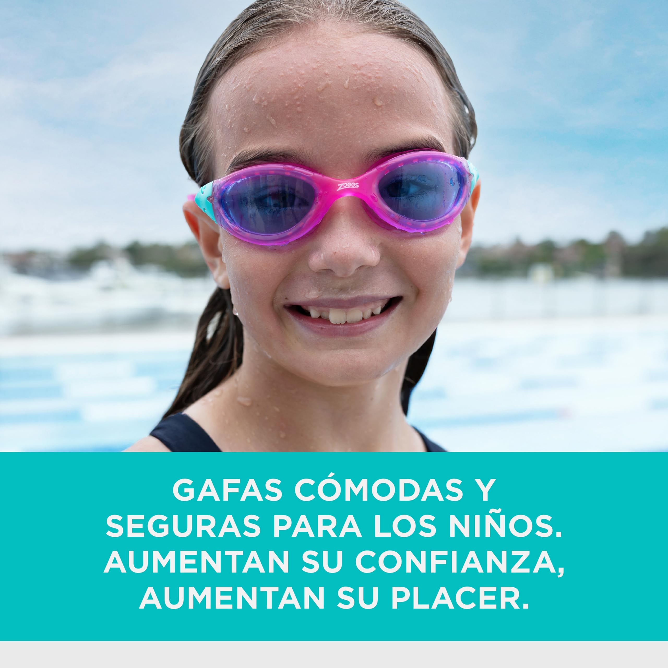 Zoggs Panorama Junior Gafas de Natación para Niños – Gafas de Piscina para Niños Antivaho con Protección UV Tintada, Sello Antifugas y Visión Amplia