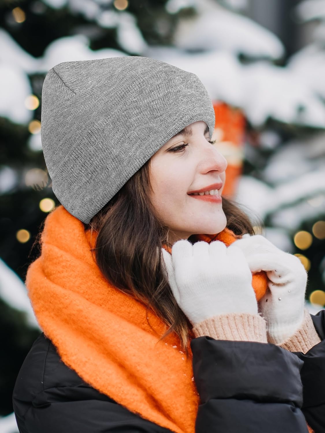 3 Pack Satin Lined Winter Beanie Hats for Men Women Silk Lined Beanies Soft Knit Warm Slouchy Cuffed Winter Hat - Image 6