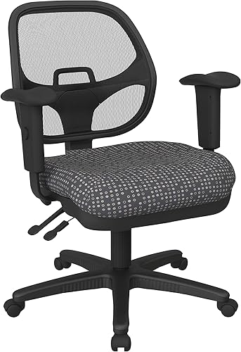 Miniatura 44 de Office Star ProGrid - Silla de oficina ergonómica ajustable con soporte lumbar integrado y brazos acolchados, color negro icono Negro (Icon