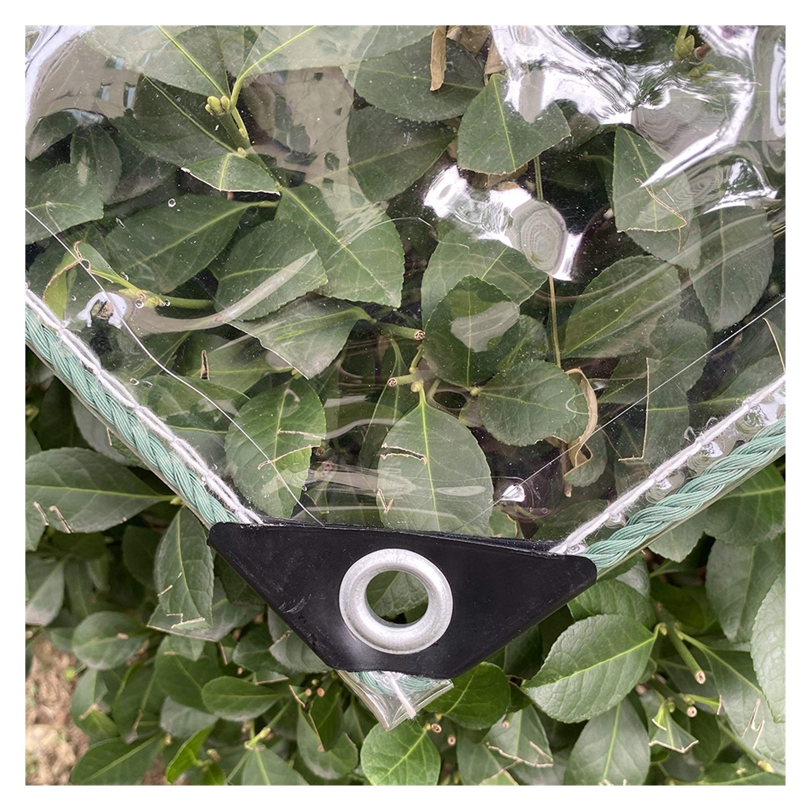 LSXIAO Heavy Duty Tarp Cover, 0.3mm Thickness PVC Tarpaulin, Windproof Dust-Proof with Metal Eyelets Suitable for Garden Furniture, Side Curtain of Cargo Cover (Color : Clear, Size : 1x1m)