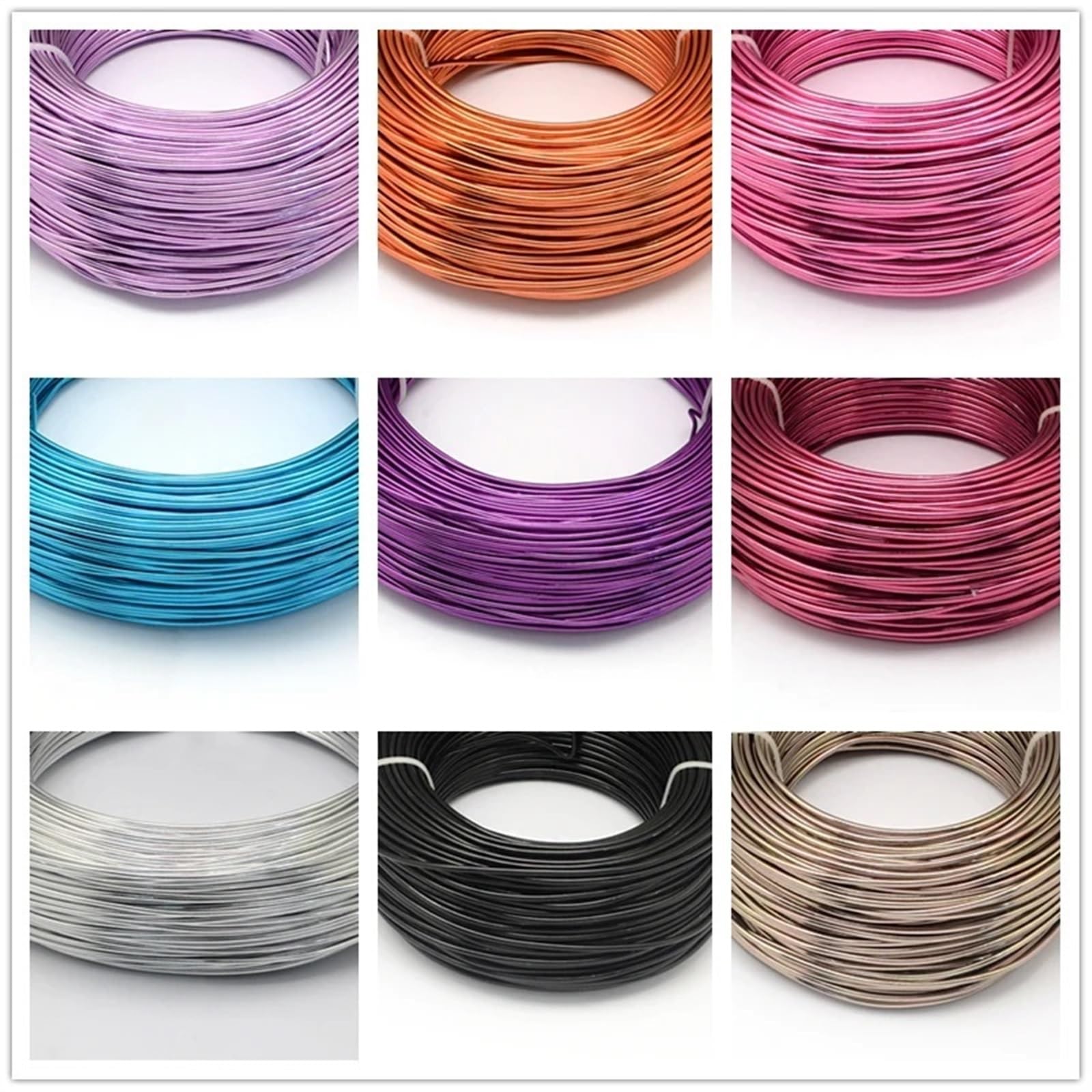 Aluminiowy metalowy drut jubilerski, 500g,0,8-6 mm Drut aluminiowy Elementy biżuterii do biżuterii DIY Rzemiosło Tworzenie do modelowania rowerów(Lawngreen Color,0.8mm About 300m)