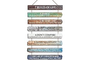 Yookeer Motivational Wall Art: 7 Rules of Life for a Fulfilling Existence
