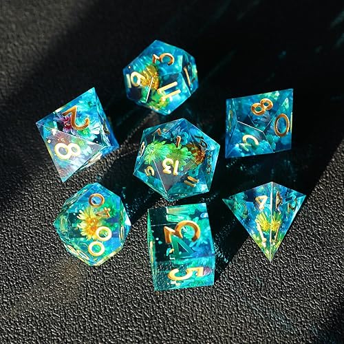 Miniatura 7 de DND - Juego de dados de resina D&D de El Señor de los Anillos, Calabozos y Dragones, hechos a mano, borde afilado para juegos de rol, dados RPG