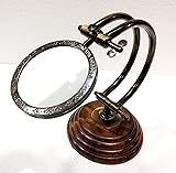 Antique Brass Adjustable Magnifying Glass Vintage Nautical Table Decor Magnifier