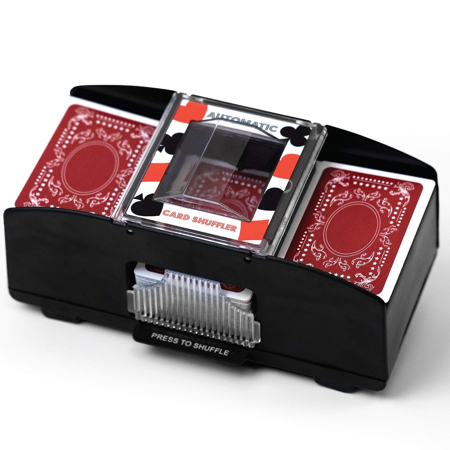 Sharper Image Electronic Card Shuffler with 2 Decks of Playing Cards, Shuffles Quick, Play Like