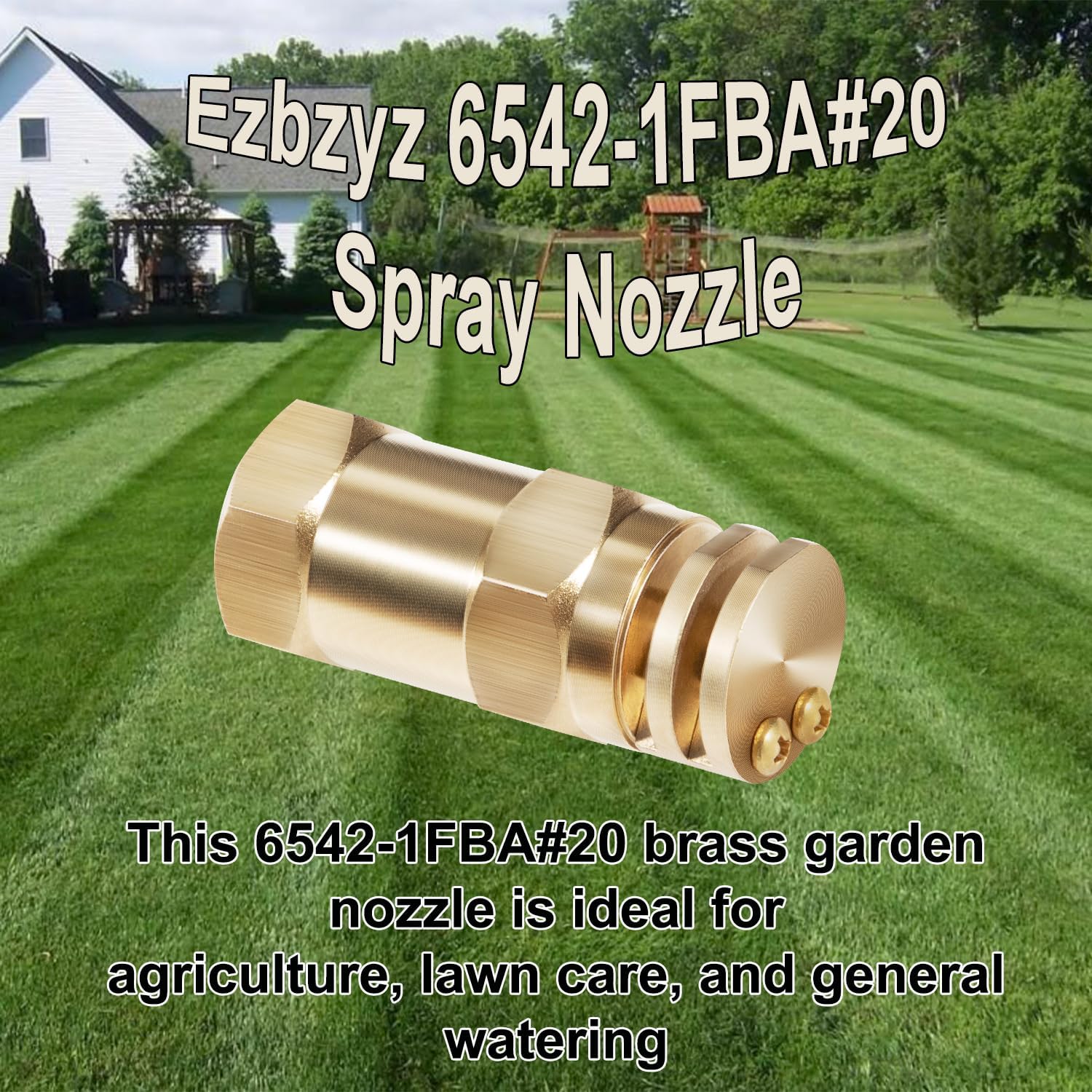 6542-1FBA Boomless, 1/2" FPT Orifice #20, Half or Full Boom Broadcast Nozzle (90° and 180° Nozzle Covers), 5.9 GPM, 40 PSI