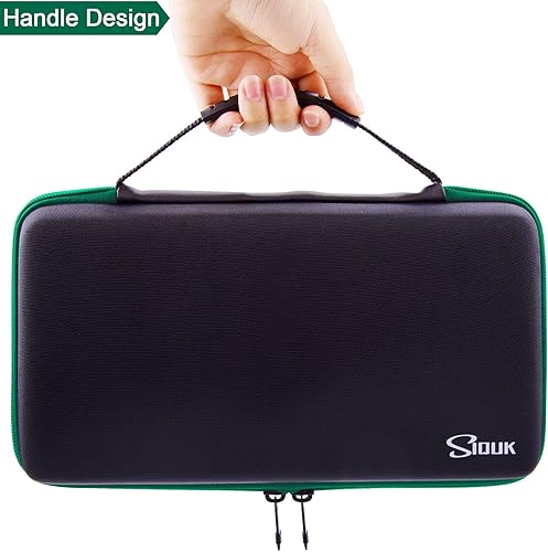 Miniatura 6 de SIQUK Estuche para dados DND, estuche organizador de dados con asa, bandeja ranurada extraíble con capacidad para 8 juegos de dados DND para