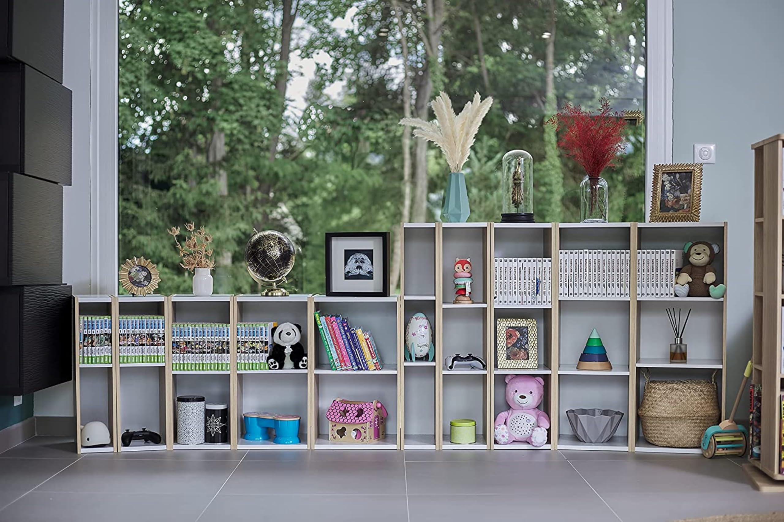 Iris Ohyama, Libreria/scaffale per armadietto a 3 livelli/mobili laterali/scaffale salvaspazio, Modulare, Altezza mensola regolabile 3,2 cm, Ufficio, Casa - Space Saving Shelf - UB-9035 - Marrone