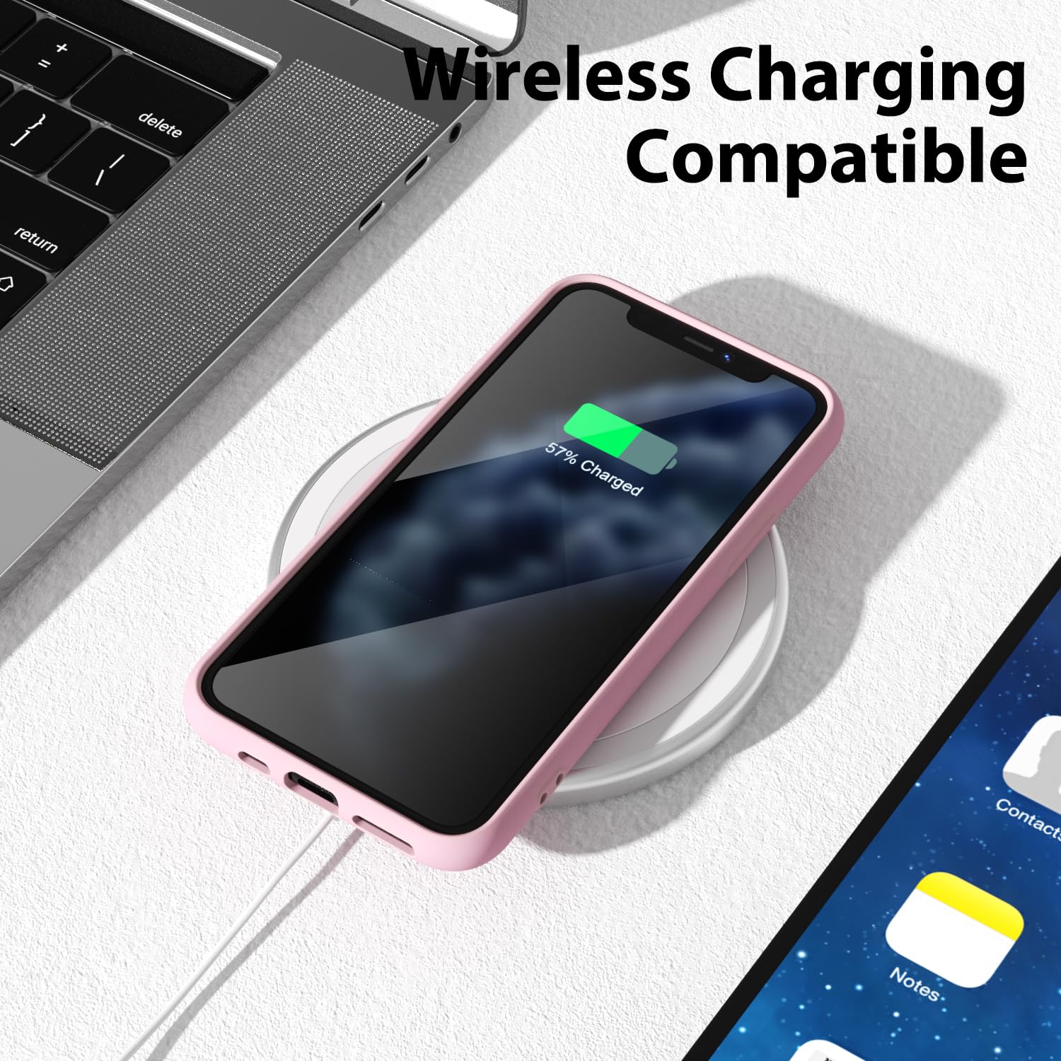 oakxco for iPhone 16 Pro Max Case Liquid Silicone, Soft Rubber Gel Elegant Aesthetic Basic Simple Cover, Cute Thin Slim TPU Matte Solid Color Plain Smooth Case for Women Girl, Light Pink — view 621