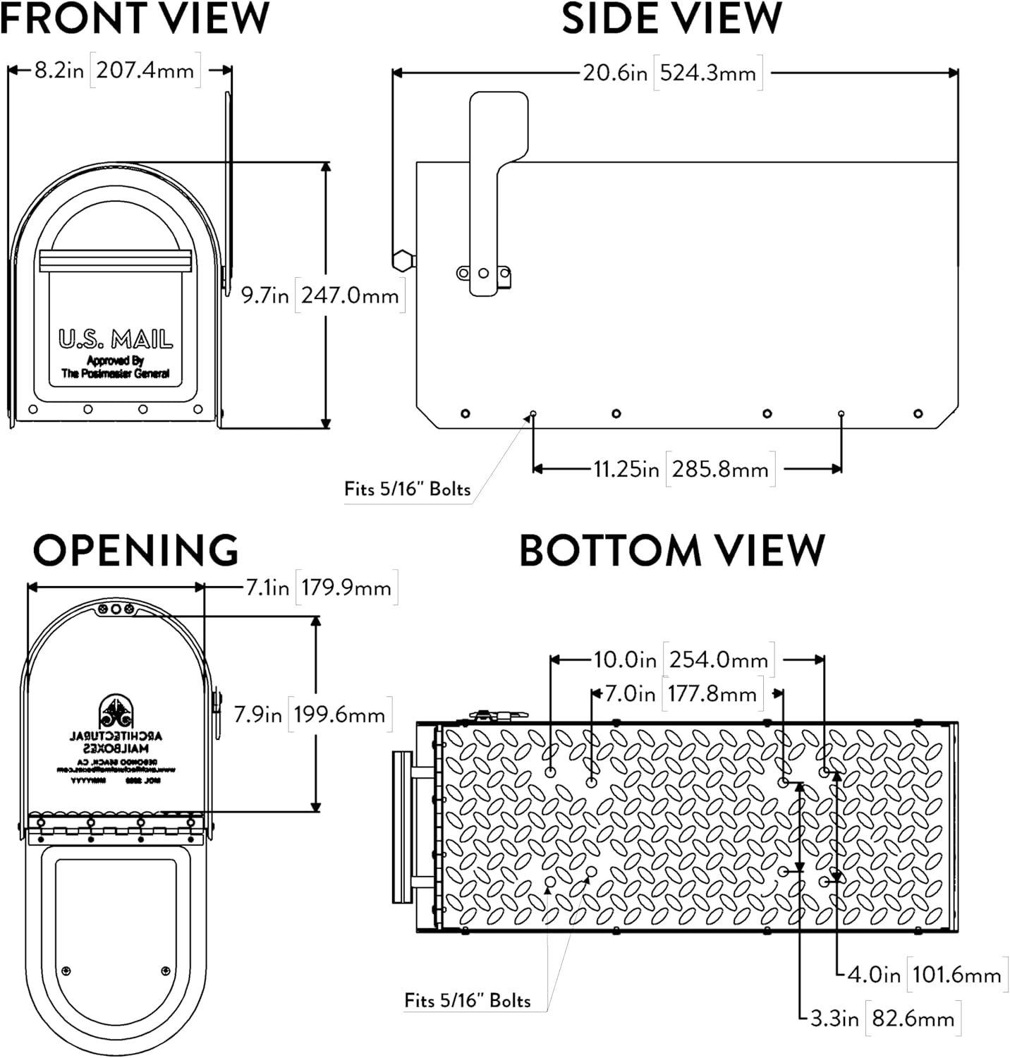 Architectural Mailboxes 5560W-R-10 Sequoia Postmount Mailbox, Large, White, 20. 79 in. x 8. 03 in. x 9. 72 in.