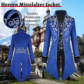 Generisch Manteau De Frack Steampunk Vintage Victorien Gothique Frack