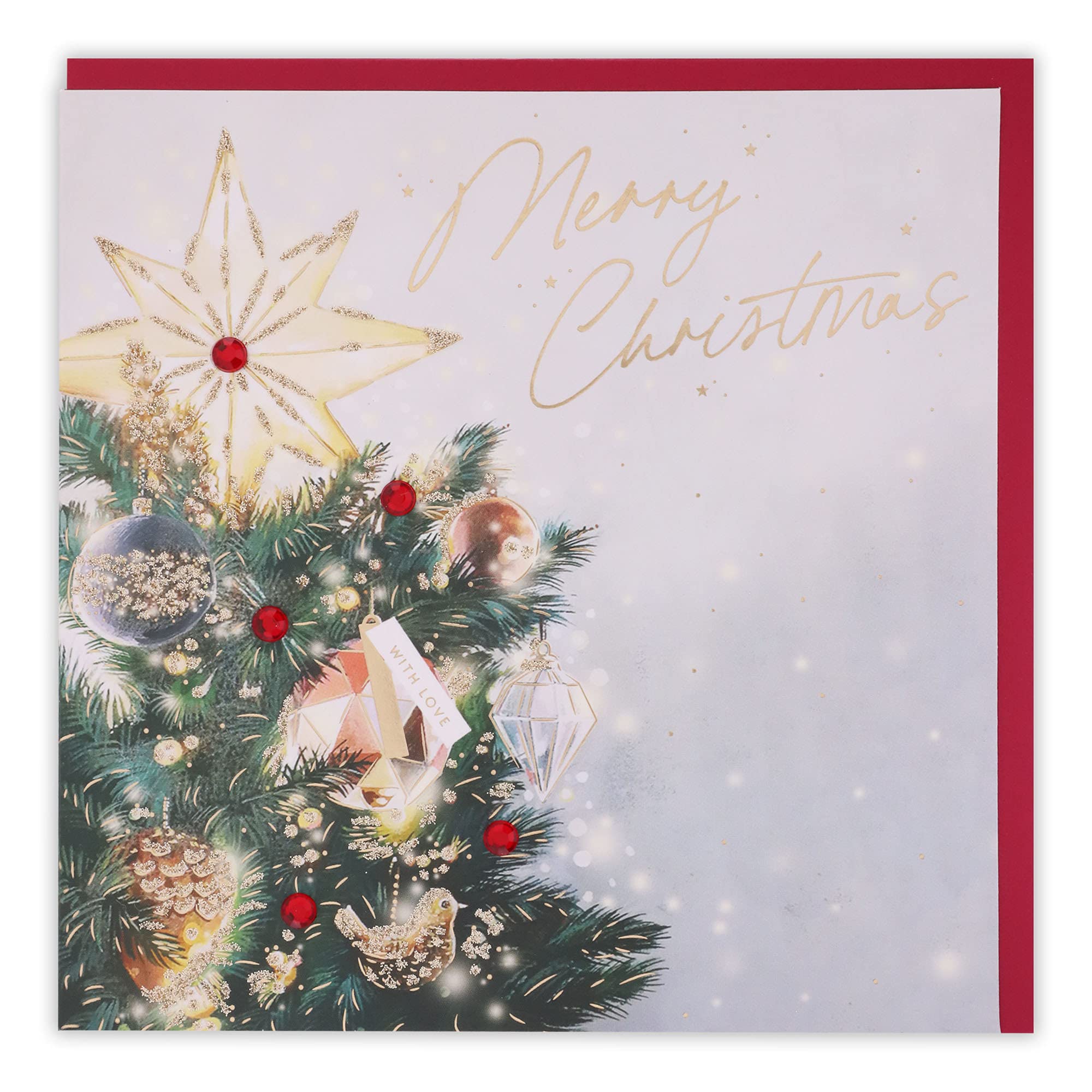 Clintons: Photo Tree With Baubles General Christmas Card, Multi-colour, 165 x 165 (1169565)