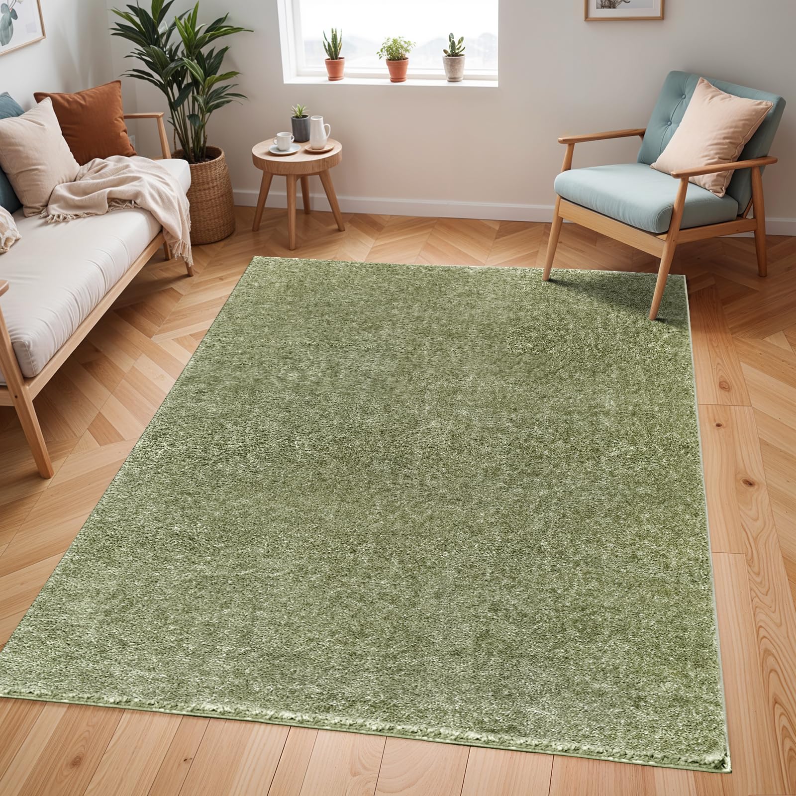 Livabliss CLAIRE Shaggy Area Rug - 200 cm x 275 cm - Green - Polyester Pile