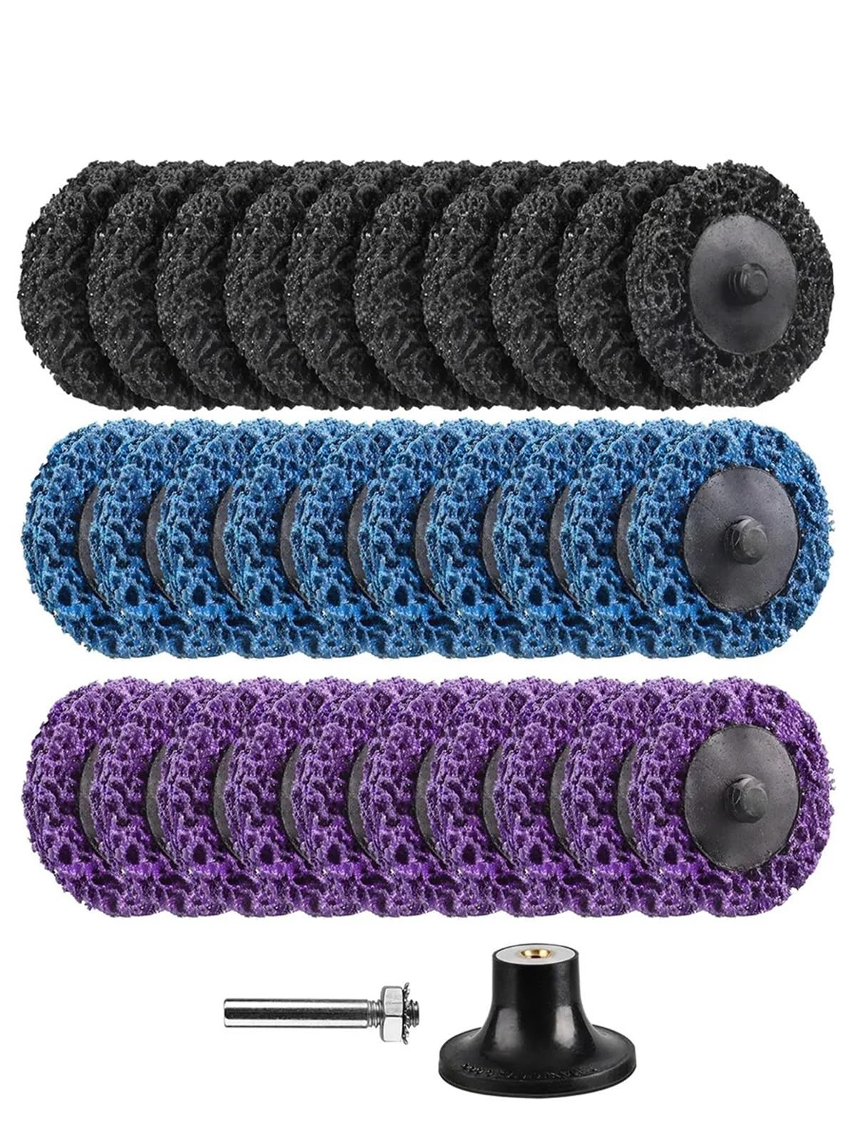 31pcs 2 Inch Strip Discs Set, 1/4" Shank Quick Change Abrasive Wheels for Drill Die Grinder, Surface Prep