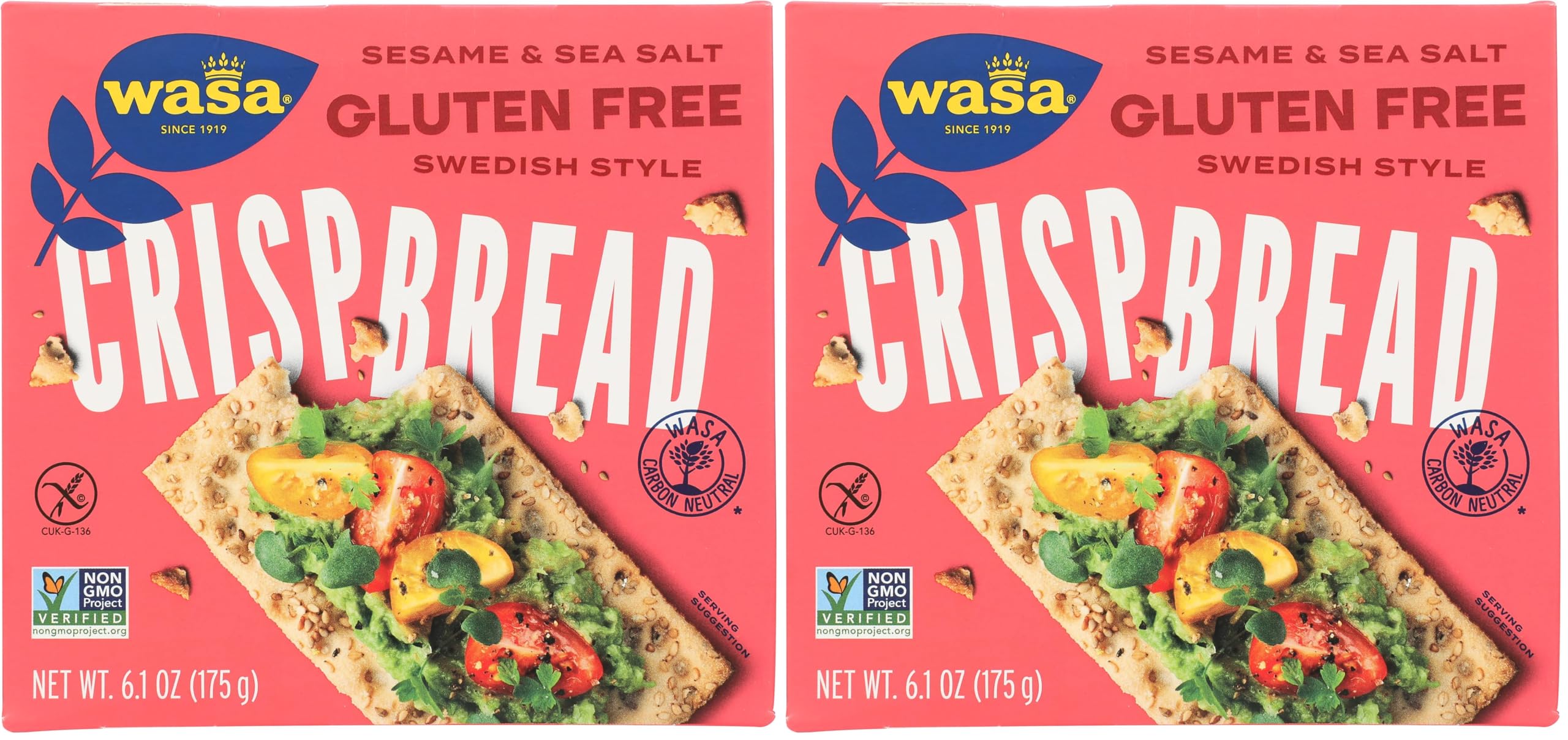 Wasa, Gluten Free Sesame & Sea Salt Crispbread, Net wt. 6.1 Oz (Pack of 2)